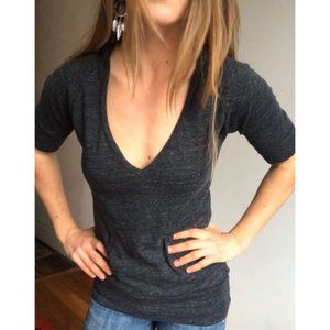 Alternative Earth Gray Deep-V Hoodie Tee